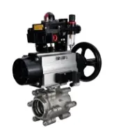 Кран шаровой DN.ru BV3232P(3pc)-FP-SW-ISO-H Ду100 Ру63 полнопроходной, корпус - нержавеющая сталь SS316, под приварку, с пневмоприводом PA-DA-105-1, пневмораспределителем 4M310-08 AC220V, БКВ APL-410N EX, БПВ AFC2000