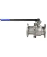 Кран шаровой DN.ru BV3232P(2pc)-FP-F-ISO-H Ду125 Ру16, корпус - нержавеющая сталь 316, уплотнение - PTFE, полнопроходной фланцевый с ISO-фланцем и рукояткой, 27х27, F10/F12
