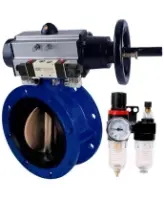 Затвор дисковый поворотный DN.ru WBV1331E-2W-F-H Ду50 Ру16, фланцевый, корпус - чугун GGG40, диск - нержавеющая сталь 304, уплотнение - EPDM, с пневмоприводом PA-DA-105-1, с пневмораспределителем 4V320-08 AC220V, БПВ AFC2000