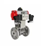 Кран шаровой DN.ru BV3131P(3pc)-FP-F-ISO-H Ду100 Ру16 полнопроходной, фланцевый, корпус - нержавеющая сталь 304, PTFE, 22х22, WDVF, с пневмоприводом PA-DA-105 и пневмораспределителем 4M320-08 AC220V