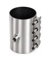 Хомут врезной с отводом (внутренняя резьба) DN.ru CTf-31E(1pc)-200-15 1/2″ Ду80 (Дн86-94) Ру16 односоставный, материал корпуса - нержавеющая сталь AISI 304, уплотнение - EPDM, длина - 200мм