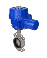 Затвор дисковый поворотный DN.ru WBV3232E-2W-Fb-H Ду150 Ру16, корпус - нержавеющая сталь 316L, диск - нержавеющая сталь 316L, уплотнение - EPDM, с электроприводом DN.ru QT-N-015M-O2-220VAC-У1 220В