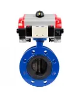 Затвор дисковый поворотный DN.ru WBV1331E-2W-F-H Ду125 Ру16 фланцевый, корпус - чугун GGG40, диск - нержавеющая сталь 304, уплотнение - EPDM, с пневмоприводом DN.ru PA-SA-160 и пневмораспределителем DN.ru 4V320-08 AC220V