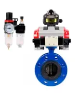 Затвор дисковый поворотный DN.ru WBV1331E-2W-F-H Ду125 Ру16 фланцевый, корпус - чугун GGG40, диск - нержавеющая сталь 304, EPDM, с пневмоприводом DN.ru PA-SA-160, пневмораспределителем DN.ru 4V320-08 AC220V, БКВ DN.ru APL-510N EX и БПВ DN.ru AFC2000