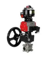 Кран шаровой DN.ru BV3232P(3pc)-FP-W-ISO-H Ду50 Ру40 полнопроходной двухходовой, корпус - нерж.сталь SS316, под приварку, уплотнение - PTFE, с пн/приводом PA-DA-83, пн/распределителем 4M310-08 220В NAMUR, БКВ APL-510N EX и ручным дублером MON2-450-T28-ISO
