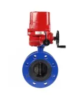 Затвор дисковый поворотный DN.ru WBV1313E-2W-F-H Ду100 Ру16 фланцевый, корпус - чугун GGG40, диск - чугун GGG40, уплотнение - EPDM, с четвертьоборотным взрывозащищенным электроприводом DN.ru QT-EX-015EM-O2-220VAC-У1 220В