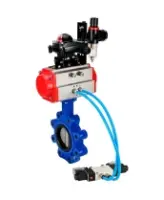Затвор дисковый поворотный DN.ru WBV1631N-2W-Fb-H Ду150 Ру16 LUG, корпус - чугун QT450, диск - нержавеющая сталь 304, уплотнение - NBR, с пневмоприводом PA-DA-105, пневмораспределителем 4M320-08 AC220V, БКВ APL-210N и БПВ AFC2000