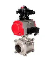 Кран шаровой DN.ru BV3232P(3pc)-FP-W-ISO-H WDVF Ду15 Ру63 полнопроходной, трехсоставной, корпус - нержавеющая сталь 316, уплотнение - PTFE, под приварку, с пневмоприводом PA-SA-065, пневмораспределителем 4M310-08 AC220V, БКВ APL-210N