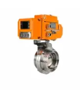 Затвор дисковый поворотный DN.ru WBV3131E-2W-T-H Ду50 Ру10 резьбовой, корпус - пищевая нержавеющая сталь 304, уплотнение - EPDM, с электроприводом QT-N-005EM-B1-220VAC-У1 c датчиком обратной связи и входным управляющим сигналом 0-10В HARK