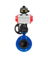 Затвор дисковый поворотный DN.ru WBV1331E-2W-F-H Ду200 Ру16 фланцевый, корпус - чугун GGG40, диск - нержавеющая сталь 304, уплотнение - EPDM, с пневмоприводом DN.ru PA-DA-140, БКВ DN.ru APL-510N EX и ручным дублером DN.ru MON4-1200-T54-ISO