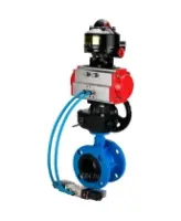 Затвор дисковый поворотный DN.ru WBV1313E-2W-F-H Ду100 Ру16, корпус - чугун GGG40, диск - чугун GGG40, уплотнение - EPDM, с пневмоприводом PA-DA-105, пневмораспределителем 4M320-08 AC220V, ручным дублером MON1-250-T26-ISO и БКВ APL-510N EX