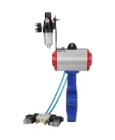 Затвор дисковый поворотный DN.ru WBV1631N-2W-Fb-H Ду150 Ру16 LUG корпус - чугун QT450, диск - нержавеющая сталь 304, уплотнение - NBR, с пневмоприводом DN.ru PA-SA-160, пневмораспределителем 4V320-10 AC220V и БПВ AFC2000