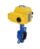 Затвор дисковый поворотный DN.ru WBV3432N-2W-Fb-H Ду300 Ру16, корпус - углеродистая сталь WCB, диск - нержавеющая сталь 316L, уплотнение - NBR, с электроприводом DN.ru QT-N-060EM-O1-220VAC-У1 220В
