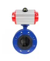Затвор дисковый поворотный DN.ru WBV1331E-2W-F-H Ду125 Ру16 фланцевый, корпус - чугун GGG40, диск - нержавеющая сталь 304, уплотнение - EPDM, с пневмоприводом DN.ru PA-SA-160 с возвратными пружинами