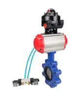 Затвор дисковый поворотный DN.ru WBV1631N-2W-Fb-H Ду150 Ру16 LUG, корпус - чугун QT450, диск - нержавеющая сталь 304, уплотнение - NBR, с пневмоприводом PA-DA-105, пневмораспределителем 4M320-08 AC220V и БКВ APL-510N EX