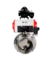 Затвор дисковый поворотный кламповый DN.ru WBV3131S-2W-C-H Ду50 Ру10 корпус - пищевая нержавеющая сталь 304, уплотнение – Silicon, с пневмоприводом DN.ru PA-DA-065, пневмораспределителем DN.ru 4M310-08 AC220V и БКВ DN.ru APL-210N