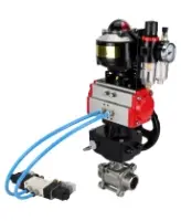 Кран шаровой DN.ru BV3232P(3pc)-FP-W-ISO-H Ду65 Ру25 под приварку, полнопроходной, корпус - нерж.сталь SS316, уплотнение PTFE, с пн.приводом PA-DA-083, пн.распределителем 4V320-08 AC220V, редуктором MON2-450-T28-ISO, БПВ AFC2000, БКВ APL-510N-EX