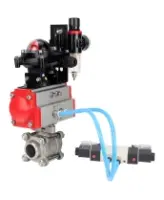 Кран шаровой DN.ru BV3232P(3pc)-FP-W-ISO-H Ду80 Ру25 полнопроходной двухходовой, корпус - нержавеющая сталь SS316, под приварку, уплотнение - PTFE, с пневмоприводом PA-SA-130, пневмораспределителем 4V320-08 AC220V, БКВ APL-210N и БПВ AFC2000