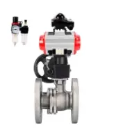 Кран шаровой DN.ru BV3232P(2pc)-FP-F-ISO-H WDVF Ду80 Ру16 полнопроходной, фланцевый, нержавеющая сталь 316, PTFE, с пневмоприводом PA-DA-105, пневмораспределителем 4M320-08 AC220V, БКВ APL-210N, БПВ AFC2000 и ручным дублером MON2-450-T28-ISO