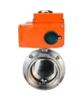 Затвор дисковый поворотный DN.ru WBV3131E-2W-T-H Ду50 Ру10 резьбовой, корпус - пищевая нержавеющая сталь 304, уплотнение - EPDM, с электроприводом DN.ru QT-N-005EM-O1-380VAC-У1 380В HARK