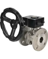 Кран шаровой DN.ru BV3232P(2pc)-FP-F-ISO-H Ду50 Ру16 полнопроходной фланцевый, корпус - нержавеющая сталь 316, уплотнение - PTFE, с редуктором HAM RQN1-180Z-T40