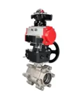 Кран шаровой DN.ru BV3232P(3pc)-FP-SW-ISO-H Ду65 Ру63 полнопроходной, корпус - нержавеющая сталь SS316, под приварку, с пневмоприводом PA-DA-105, пневмораспределителем 4M310-08 AC220V, БКВ APL-210N, ручным дублером MON2-450-T28-ISO