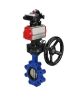Затвор дисковый поворотный DN.ru WBV1631N-2W-Fb-H Ду150 Ру16 LUG корпус - чугун QT450, диск - нержавеющая сталь 304, уплотнение - NBR, с пневмоприводом DN.ru PA-DA-105, БКВ APL-210N и редуктором MON3-700-T38-ISO