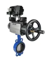Затвор дисковый поворотный DN.ru WBV1413E-2W-Fb-H Ду150 Ру16, корпус - чугун GGG50, диск - чугун GGG40, уплотнение - EPDM, с пневмоприводом DN.ru PA-DA-105-1 двойного действия и с электропневматическим поворотным позиционером YT-1000RSN без обратной связи