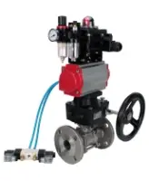 Кран шаровой DN.ru BV3131P(3pc)-FP-F-ISO-H Ду100 Ру16 полнопроходной трехсоставной, фланцевый, нерж.сталь 304, PTFE, 22х22, F10, WDVF, пн/привод PA-DA-105, пн/распределит 4V320-08 AC220V, БКВ APL-410N EX, ручн.дублер MON3-700-T38-ISO и БПВ AFC2000