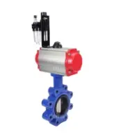 Затвор дисковый поворотный DN.ru WBV1616E-2W-Fb-H Ду100 Ру16 LUG корпус - чугун QT450, диск - чугун QT450, уплотнение - EPDM, с пневмоприводом DN.ru PA-DA-083, пневмораспределителем 4M310-08 AC220V и БПВ AFC2000