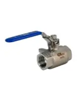 Кран шаровой DN.ru BV3232P(2pc)-FP-T-H Ду20 Ру140 полнопроходной двухходовой, нержавеющая сталь 316, внутренняя резьба, уплотнение - PTFE, ручка-рычаг