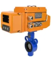 Затвор дисковый поворотный DN.ru WBV0232E-2W-Fb-ISO-H Ду25/32 Ру16, корпус - алюминиевый сплав, диск - нержавеющая сталь 316L, уплотнение - EPDM, с четвертьоборотным электроприводом DN.ru QT-N-005EM-B1-220VAC-У1 (0-10В) HARK