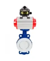 Затвор дисковый поворотный DN.ru WBV3434Pf-2W-Fb-R Ду250 Ру16 корпус - углеродистая сталь WCB, диск - углеродистая сталь WCB, футерованный PTFE, уплотнение - PTFE, с пневмоприводом DN.ru PA-DA-130 и БКВ DN.ru APL-510N EX