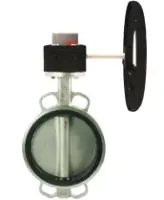Затвор дисковый поворотный DN.ru WBV3131V-2W-Fb-H Ду125 Ру16 межфланцевый, корпус - нержавеющая сталь 304, диск - нержавеющая сталь 304, уплотнение - VITON, с редуктором DN.ru HGB RQN2-320Z с индикатором положения