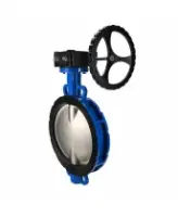 Затвор дисковый поворотный DN.ru WBV1431N-2W-Fb-ISO-R Ду350 Ру16 межфланцевый, корпус - чугун GGG50, диск - нержавеющая сталь AISI 304, уплотнение - NBR, с редуктором