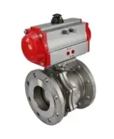 Кран шаровой DN.ru BV3232P(2pc)-FP-F-ISO-R Ду300 Ру16 полнопроходной двухходовой, нержавеющая сталь 316, фланцевый, уплотнение - PTFE, с пневмоприводом PA-DA-210 двойного действия