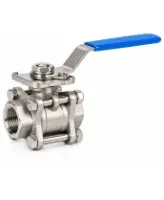 Кран шаровой DN.ru 3/8″ Ду10 Ру63 ZGY корпус - нержавеющая сталь CF8/AiSI 304, полнопроходной, резьбовой, уплотнение - PTFE, с ISO-фланцем и рукояткой (BV3131P(3pc)-FP-T-ISO-H)