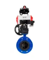 Затвор дисковый поворотный DN.ru WBV1331E-2W-F-H Ду200 Ру16 фланцевый, корпус - чугун GGG40, диск - нержавеющая сталь 304, EPDM, с пневмоприводом PA-DA-140, пневмораспределителем 4M310-08 AC220V, БКВ APL-410N EX и ручным дублером MON4-1200-T54-ISO