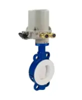 Затвор дисковый поворотный DN.ru WBV3434Pf-2W-Fb-H Ду80 Ру16 корпус - углеродистая сталь WCB, диск - углеродистая сталь WCB, футерованный PTFE, уплотнение - PTFE, с четвертьоборотным взрывозащищенным электроприводом ГЗ-ОФВ-80/21-К 220В