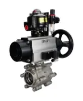 Кран шаровой DN.ru BV3232P(3pc)-FP-SW-ISO-H Ду100 Ру63 полнопроходной, корпус - нержавеющая сталь SS316, под приварку, с пневмоприводом PA-DA-105-1, пневмораспределителем 4M310-08 AC220V, БКВ APL-510N EX, БПВ AFC2000