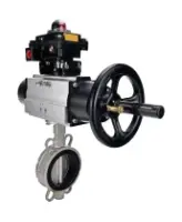 Затвор дисковый поворотный DN.ru WBV3131V-2W-Fb-H Ду150 Ру16 межфланцевый, корпус - нержавеющая сталь 304, диск - нержавеющая сталь 304, уплотнение - VITON, с пневмоприводом PA-DA-105-1 и БКВ APL-410N EX
