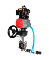 Затвор дисковый поворотный DN.ru WBV3131N-2W-Fb-H Ду65 Ру16, корпус - сталь 304, диск - сталь 304, уплотнение - NBR, с пневмоприводом PA-DA-065, пневмораспределителем 4M320-08 AC220V, ручным дублером MON1-250-T26-ISO и БКВ APL-410N EX
