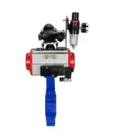 Затвор дисковый поворотный DN.ru WBV1631N-2W-Fb-H Ду150 Ру16 LUG корпус - чугун QT450, диск - нержавеющая сталь 304, уплотнение - NBR, с пневмоприводом DN.ru PA-SA-160, пневмораспределителем 4M310-08 AC220V, БКВ APL-210N и БПВ AFC2000