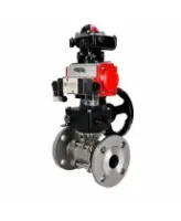 Кран шаровой DN.ru BV3131P(3pc)-FP-F-ISO-H Ду100 Ру16 полнопроходной, фланцевый, корпус - нержавеющая сталь 304, PTFE, 22х22, WDVF, с пневмоприводом PA-DA-105, пневмораспределителем 4M320-08 AC220V, БКВ APL-210N и ручным дублером MON3-700-T38-ISO