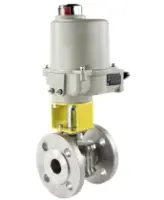 Кран шаровой DN.ru BV3232P(2pc)-FP-F-ISO-H Ду50 Ру40 полнопроходной двухходовой, нержавеющая сталь 316, фланцевый, уплотнение - PTFE, с электроприводом ГЗ-ОФ-80/21К 220В