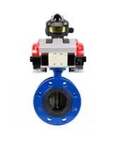 Затвор дисковый поворотный DN.ru WBV1331E-2W-F-H Ду125 Ру16 фланцевый, корпус - чугун GGG40, диск - нержавеющая сталь 304, уплотнение - EPDM, с пневмоприводом DN.ru PA-SA-160, пневмораспределителем DN.ru 4V320-08 AC220V и БКВ DN.ru APL-510N EX