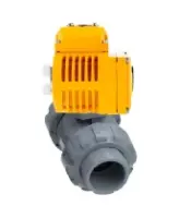 Кран шаровой DN.ru BV4242E-FP-GRM-ISO Дн50 Ру10 полнопроходной, корпус - НПВХ, шар - НПВХ, уплотнение - EPDM, с электроприводом QT-N-003EM-O1-220VAC-У1