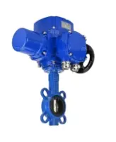 Затвор дисковый поворотный DN.ru WBV1432N-2W-Fb-H Ду100 Ру16, корпус - чугун GGG50, диск - нержавеющая сталь 316L, уплотнение - NBR, с электроприводом DN.RU QT-N-010M-O2-220VAC-У1