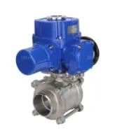 Кран шаровой DN.ru BV3232P(3pc)-FP-W-ISO-H Ду40 Ру40 полнопроходной двухходовой, нержавеющая сталь SS316, под приварку, уплотнение - PTFE, с 1/4-оборотным электроприводом DN.ru QT-N-005M-O2-220VAC-У1