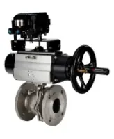 Кран шаровой DN.ru BV3232P(2pc)-FP-F-ISO-H Ду100 Ру16, полнопроходной фланцевый, нержавеющая сталь SS316, уплотнение - PTFE, с пневмоприводом PA-DA-105-1 двойного действия и с электропневматическим поворотным позиционером YT-1000RSN без обратной связи